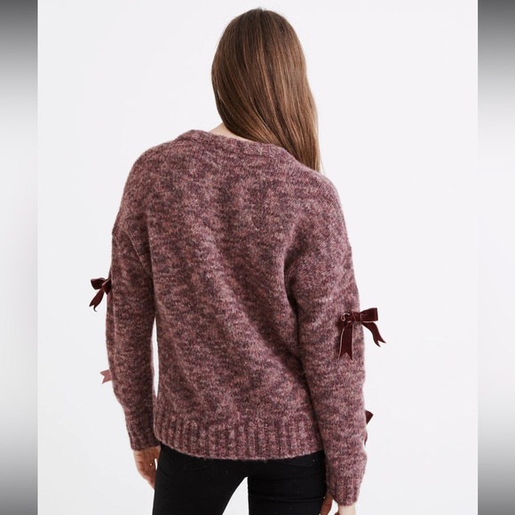 Madewell Velvet Bow Pullover Sweater Size Small - Picture 2 of 9